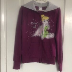 Disney Tinker Bell Sweatshirt Jacket - Purple and Gray-Never Worn